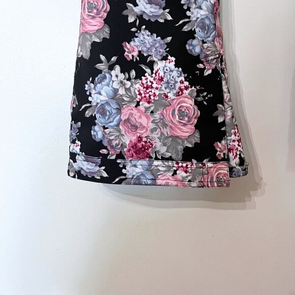 BETTY RIDES BLACK PINK FLORAL FLARED SNOWBOARD WINTER PANTS - S - Picture 5 of 16